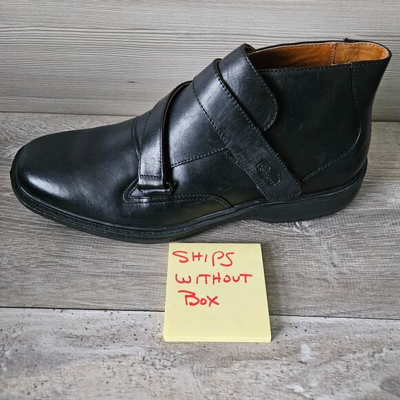 Dr Comfort Joseph Black Leather High Top Hook Loop Dress Boot Shoe Mens Size 9.5 main image 16